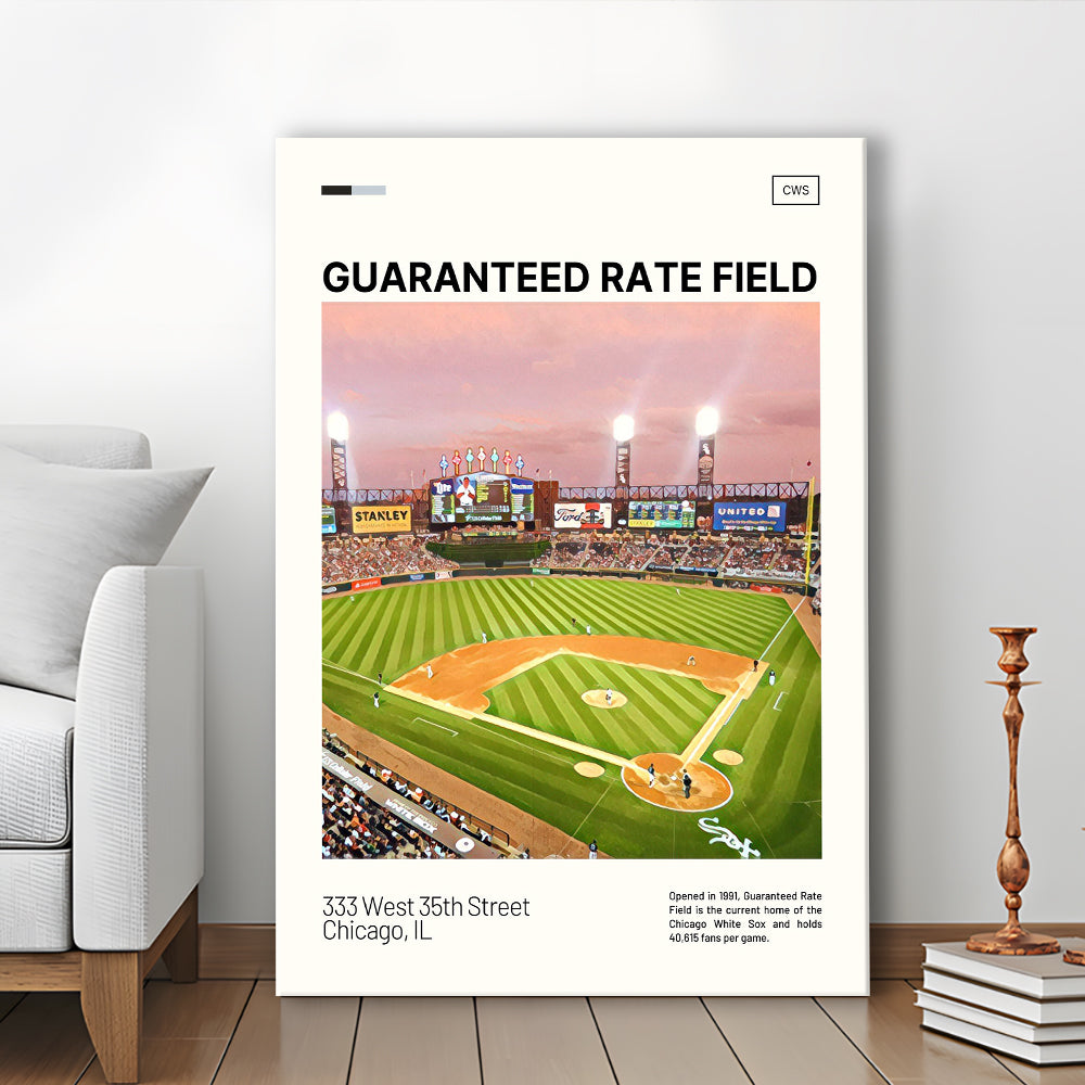 Guaranteed Rate Field Print, Chicago White Sox Stadium Canvas Art, Fan Gifts, Sport Art, Canvas Print Wall Art