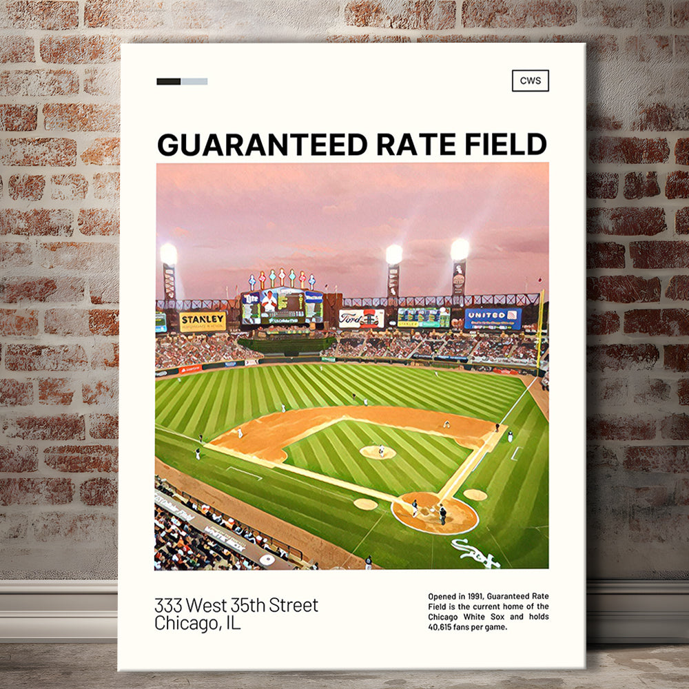 Guaranteed Rate Field Print, Chicago White Sox Stadium Canvas Art, Fan Gifts, Sport Art, Canvas Print Wall Art