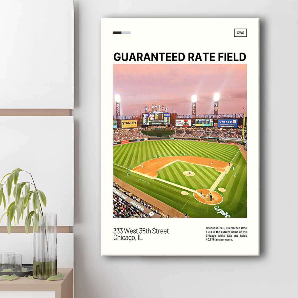 Guaranteed Rate Field Print, Chicago White Sox Stadium Canvas Art, Fan Gifts, Sport Art, Canvas Print Wall Art