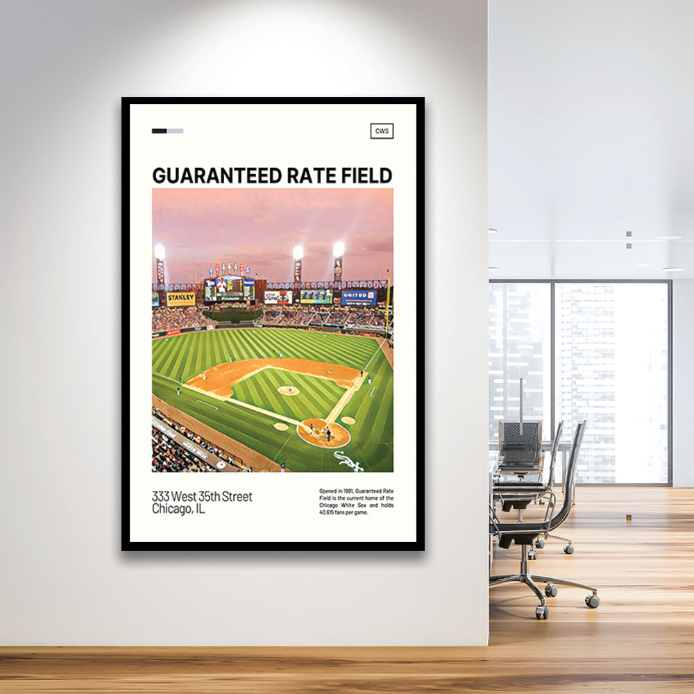 Guaranteed Rate Field Print, Chicago White Sox Stadium Art, Gifts for him, Sport Art, Framed Art Print Wall Decor