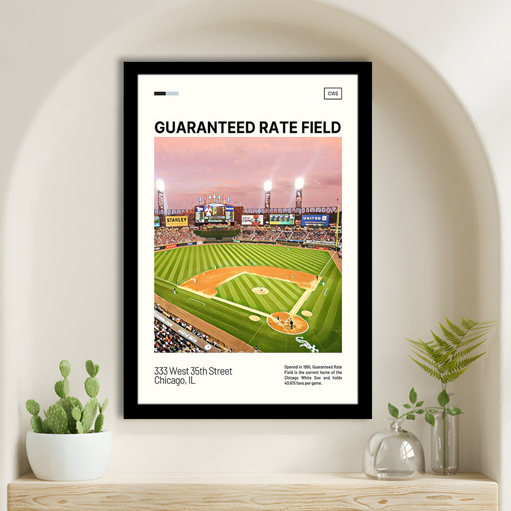 Guaranteed Rate Field Print, Chicago White Sox Stadium Art, Gifts for him, Sport Art, Framed Art Print Wall Decor