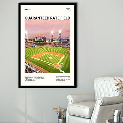 Guaranteed Rate Field Print, Chicago White Sox Stadium Art, Gifts for him, Sport Art, Framed Art Print Wall Decor