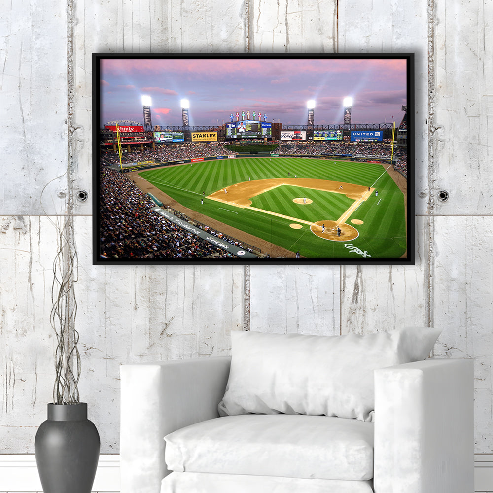 Guaranteed Rate Field, Stadium Canvas, Sport Art, Framed Canvas Print Wall Art, Floating Frame
