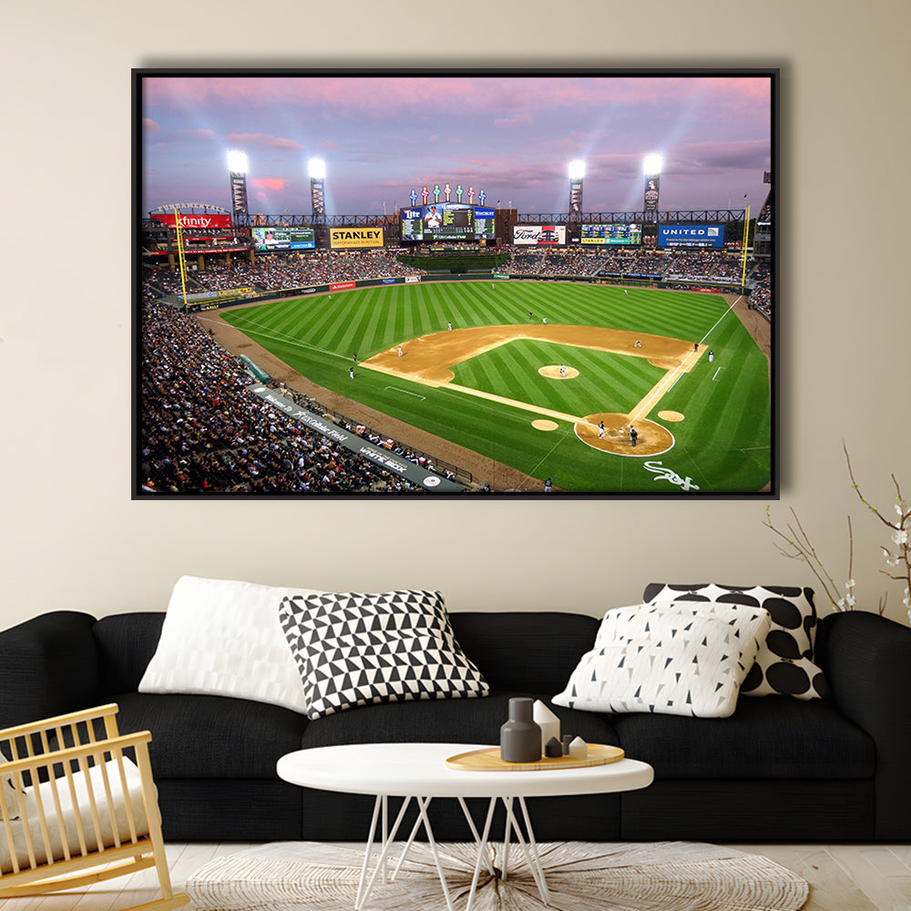 Guaranteed Rate Field, Stadium Canvas, Sport Art, Framed Canvas Print Wall Art, Floating Frame