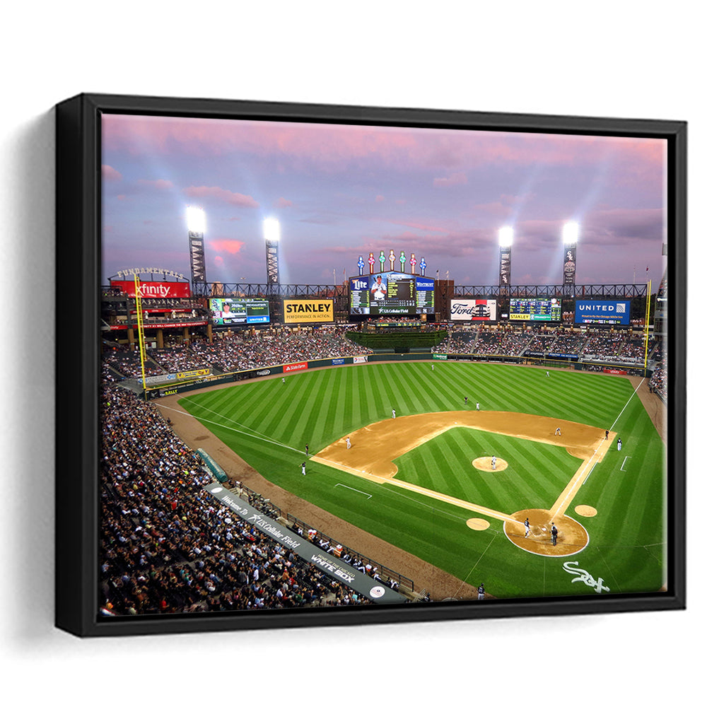 Guaranteed Rate Field, Stadium Canvas, Sport Art, Framed Canvas Print Wall Art, Floating Frame