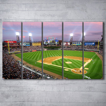 Guaranteed Rate Field, Stadium Canvas, Sport Art, 5 Panel B, Extra Large Canvas, Canvas Print Wall Art
