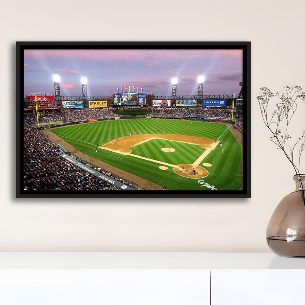 Guaranteed Rate Field, Stadium Canvas, Sport Art, Framed Canvas Print Wall Art, Floating Frame