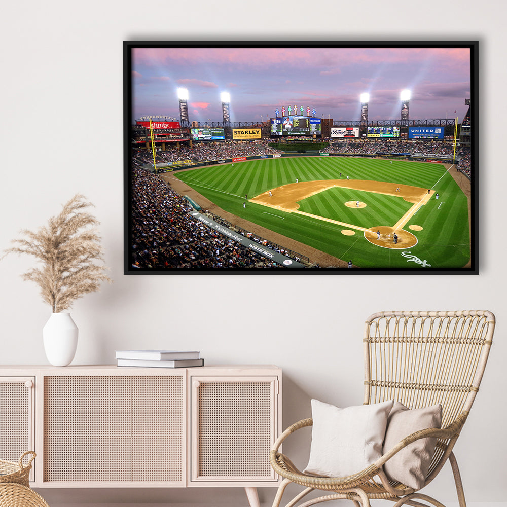 Guaranteed Rate Field, Stadium Canvas, Sport Art, Framed Canvas Print Wall Art, Floating Frame