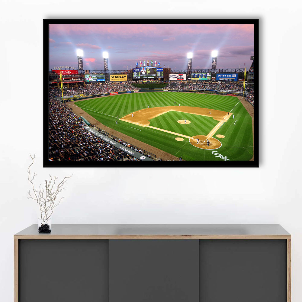 Guaranteed Rate Field, Stadium Canvas, Sport Art, Gift for him, Framed Art Print Wall Decor, Picture Framed