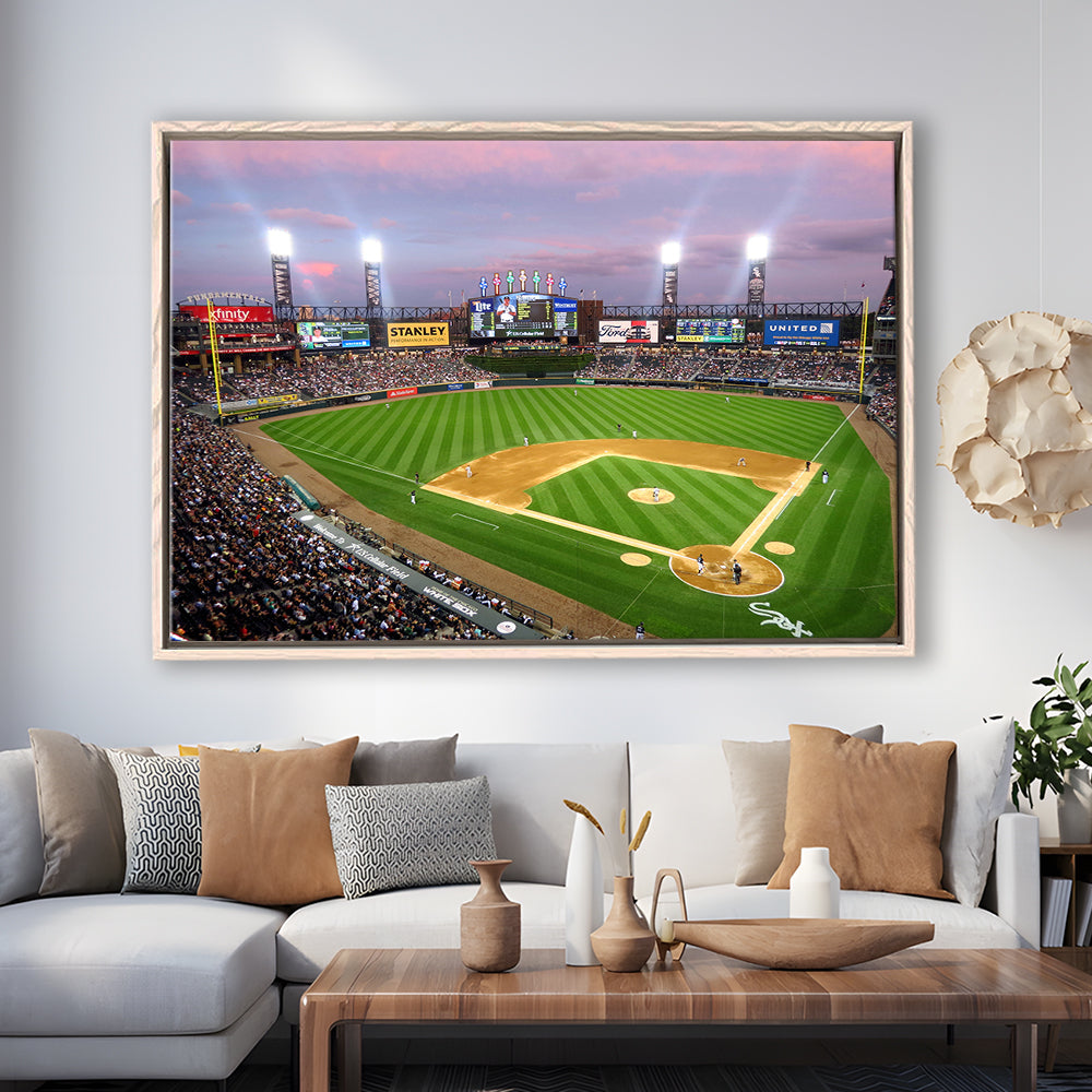 Guaranteed Rate Field, Stadium Canvas, Sport Art, Framed Canvas Print Wall Art, Floating Frame