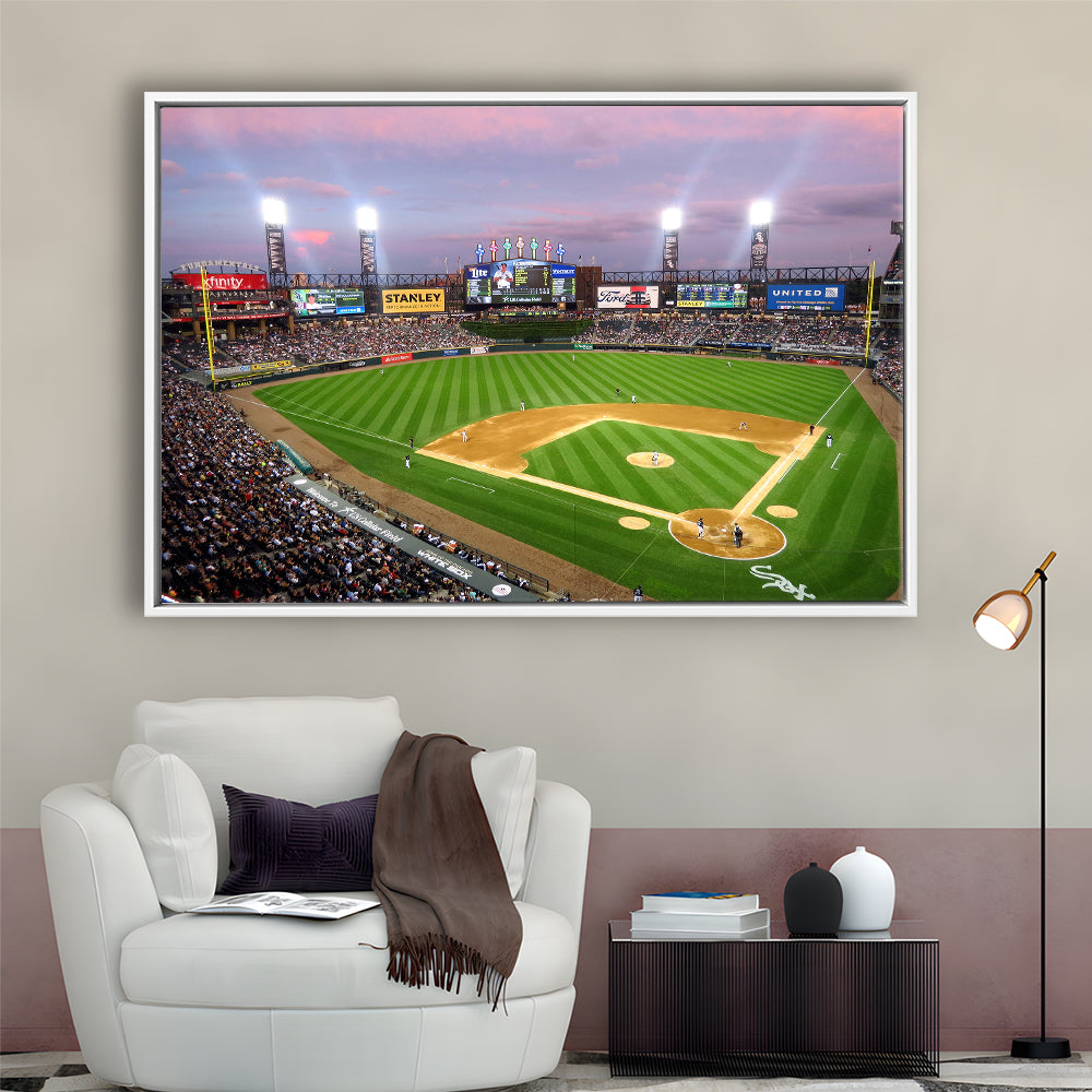 Guaranteed Rate Field, Stadium Canvas, Sport Art, Framed Canvas Print Wall Art, Floating Frame