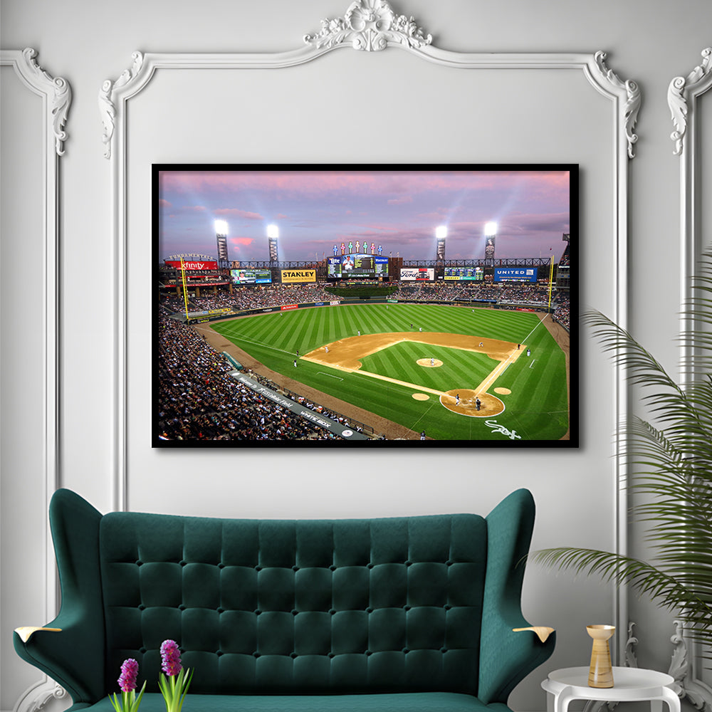 Guaranteed Rate Field, Stadium Canvas, Sport Art, Gift for him, Framed Art Print Wall Decor, Picture Framed