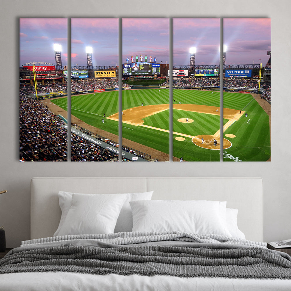 Guaranteed Rate Field, Stadium Canvas, Sport Art, 5 Panel B, Extra Large Canvas, Canvas Print Wall Art