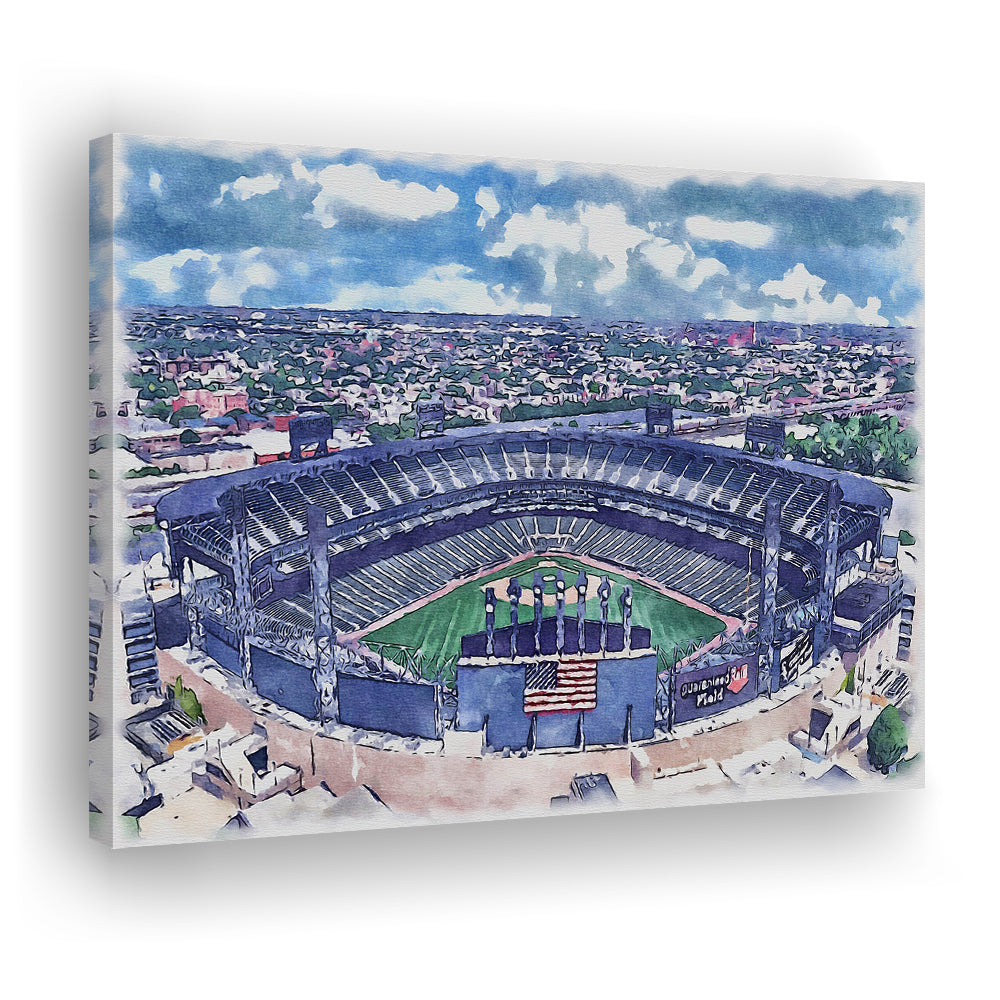 Guaranteed Rate Field WaterColor, Chicago Illinois Baseball Watercolor, Sport Art, Gifts for him, Canvas Print Wall Art