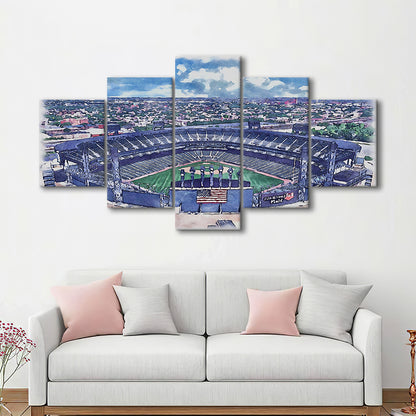Guaranteed Rate Field WaterColor, Chicago Illinois Baseball Watercolor, Sport Art, Mixed 5 Panel, Canvas Print Wall Art