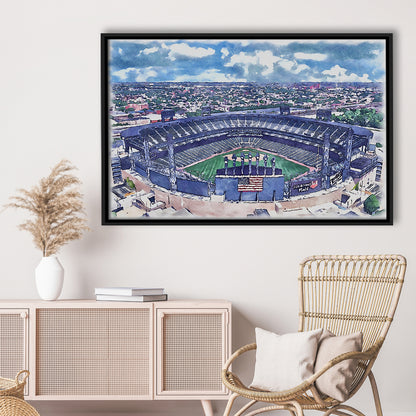 Guaranteed Rate Field WaterColor, Chicago Illinois Baseball Watercolor, Sport Gift Art, Framed Canvas Print Wall Art