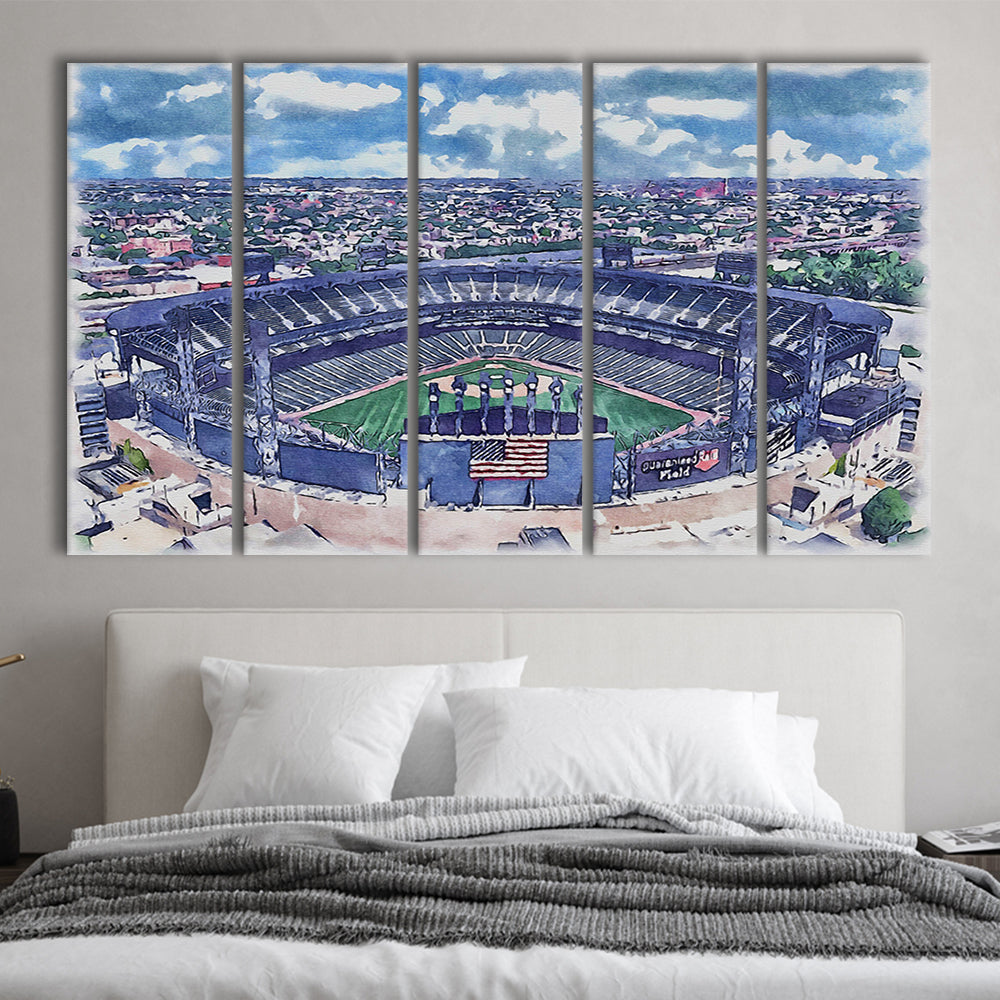 Guaranteed Rate Field WaterColor, Chicago Illinois Baseball Watercolor, Sport Art, Extra Large Canvas Print Wall Art
