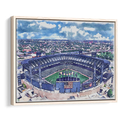 Guaranteed Rate Field WaterColor, Chicago Illinois Baseball Watercolor, Sport Gift Art, Framed Canvas Print Wall Art