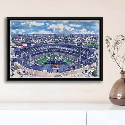 Guaranteed Rate Field WaterColor, Chicago Illinois Baseball Watercolor, Sport Gift Art, Framed Canvas Print Wall Art