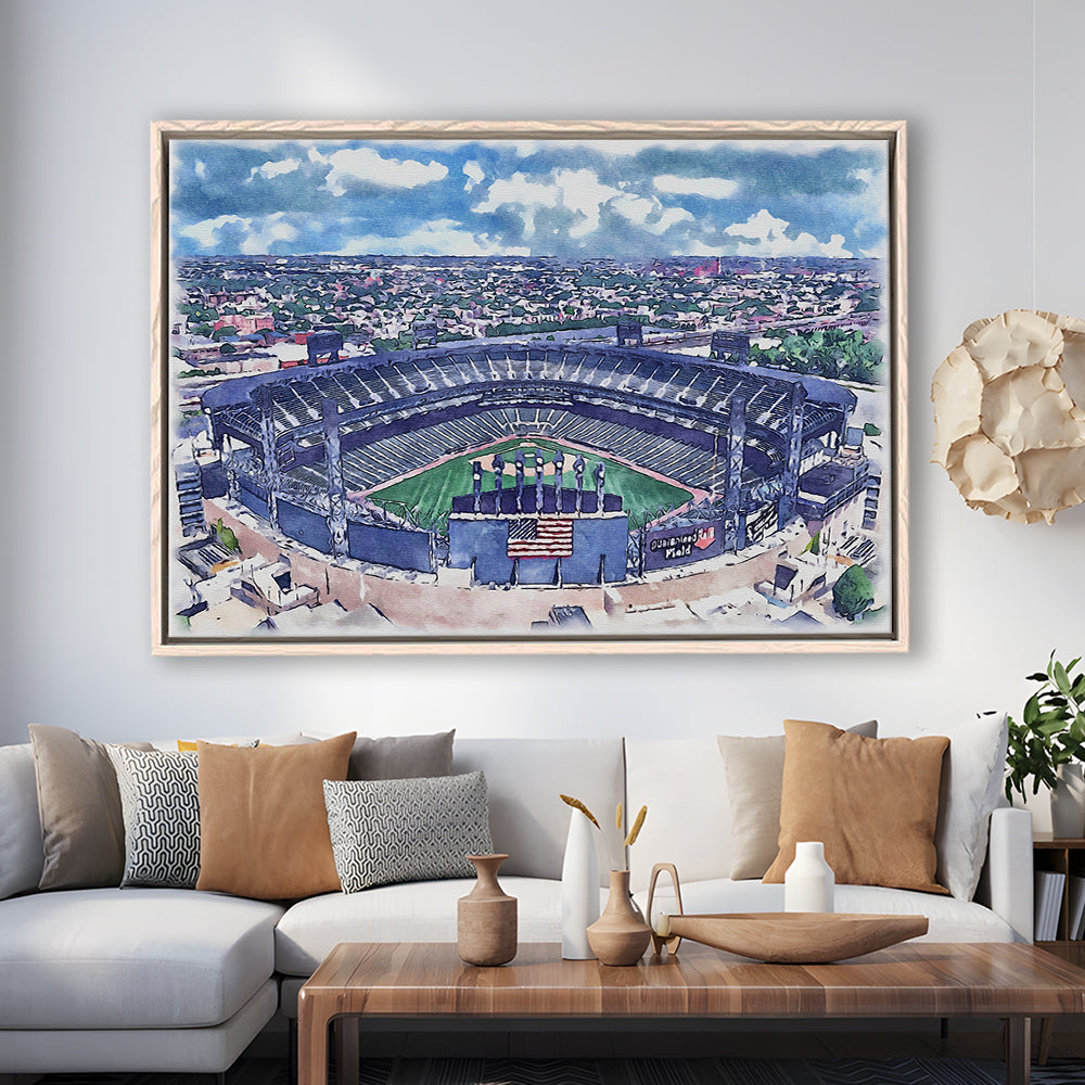 Guaranteed Rate Field WaterColor, Chicago Illinois Baseball Watercolor, Sport Gift Art, Framed Canvas Print Wall Art