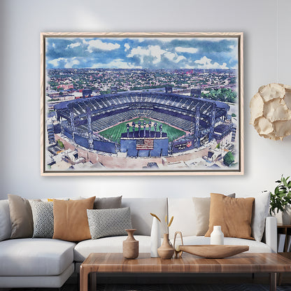 Guaranteed Rate Field WaterColor, Chicago Illinois Baseball Watercolor, Sport Gift Art, Framed Canvas Print Wall Art