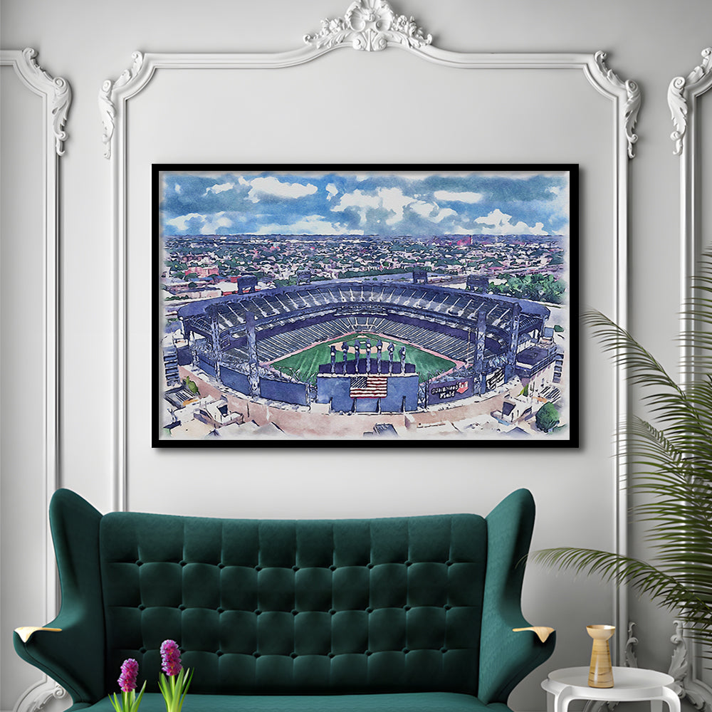 Guaranteed Rate Field WaterColor, Chicago Illinois Baseball Watercolor, Sport Gift Art, Framed Art Print Wall Decor