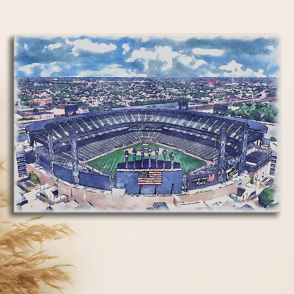 Guaranteed Rate Field WaterColor, Chicago Illinois Baseball Watercolor, Sport Art, Gifts for him, Canvas Print Wall Art
