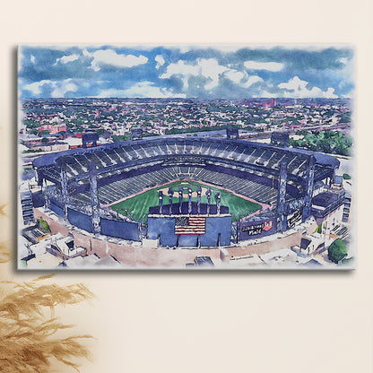Guaranteed Rate Field WaterColor, Chicago Illinois Baseball Watercolor, Sport Art, Gifts for him, Canvas Print Wall Art