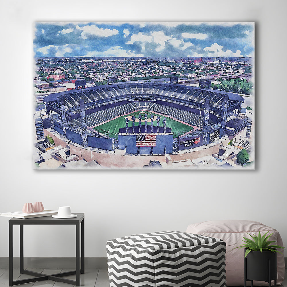 Guaranteed Rate Field WaterColor, Chicago Illinois Baseball Watercolor, Sport Art, Gifts for him, Canvas Print Wall Art