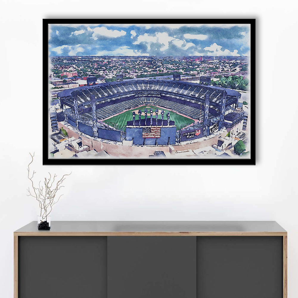 Guaranteed Rate Field WaterColor, Chicago Illinois Baseball Watercolor, Sport Gift Art, Framed Art Print Wall Decor