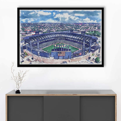 Guaranteed Rate Field WaterColor, Chicago Illinois Baseball Watercolor, Sport Gift Art, Framed Art Print Wall Decor