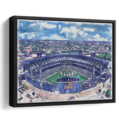 Guaranteed Rate Field WaterColor, Chicago Illinois Baseball Watercolor, Sport Gift Art, Framed Canvas Print Wall Art