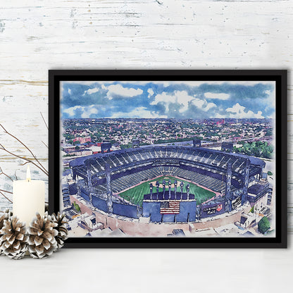 Guaranteed Rate Field WaterColor, Chicago Illinois Baseball Watercolor, Sport Gift Art, Framed Canvas Print Wall Art