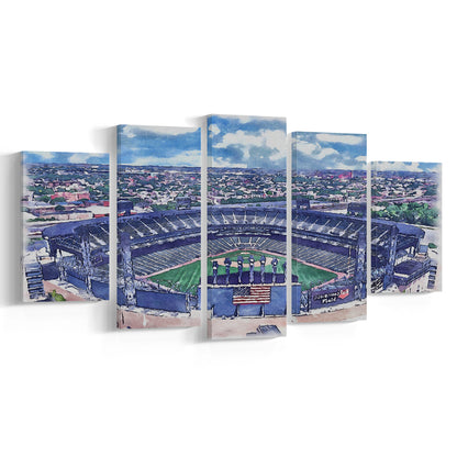 Guaranteed Rate Field WaterColor, Chicago Illinois Baseball Watercolor, Sport Art, Mixed 5 Panel, Canvas Print Wall Art
