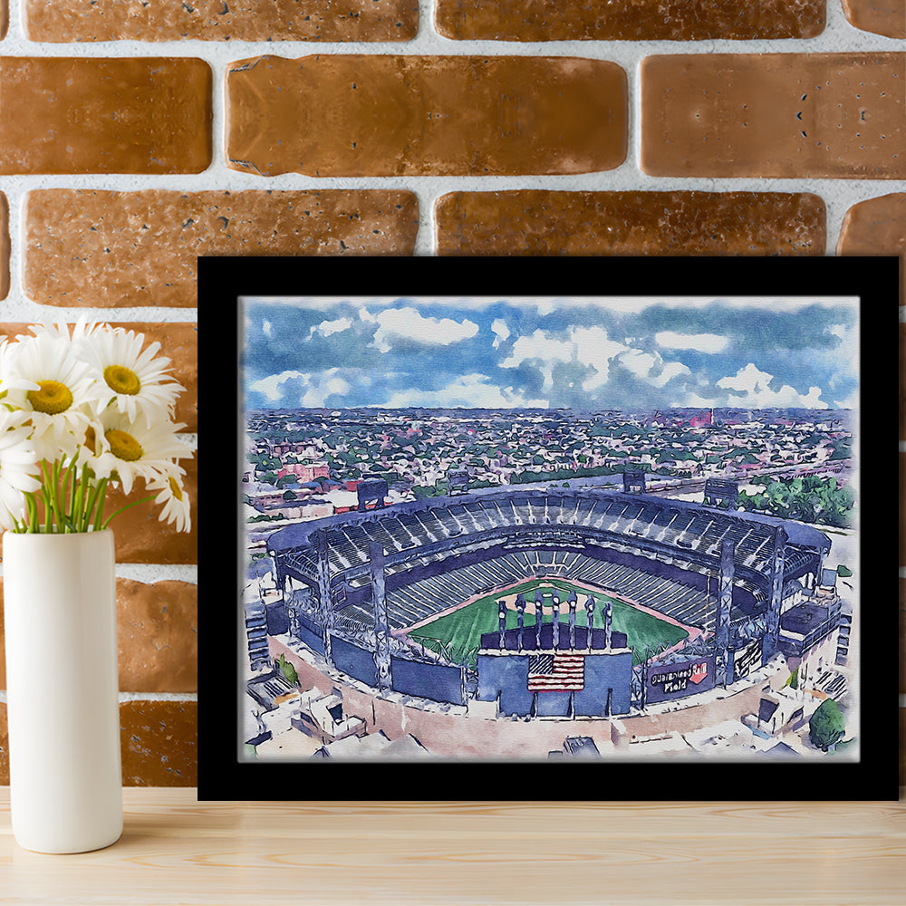 Guaranteed Rate Field WaterColor, Chicago Illinois Baseball Watercolor, Sport Gift Art, Framed Art Print Wall Decor
