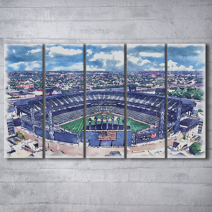 Guaranteed Rate Field WaterColor, Chicago Illinois Baseball Watercolor, Sport Art, Extra Large Canvas Print Wall Art