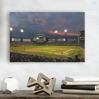 Guaranteed Rate Field at Night, Stadium Canvas, Sport Art, Gift for him, Man Cave Decor, Art Print, Canvas Print Wall Art