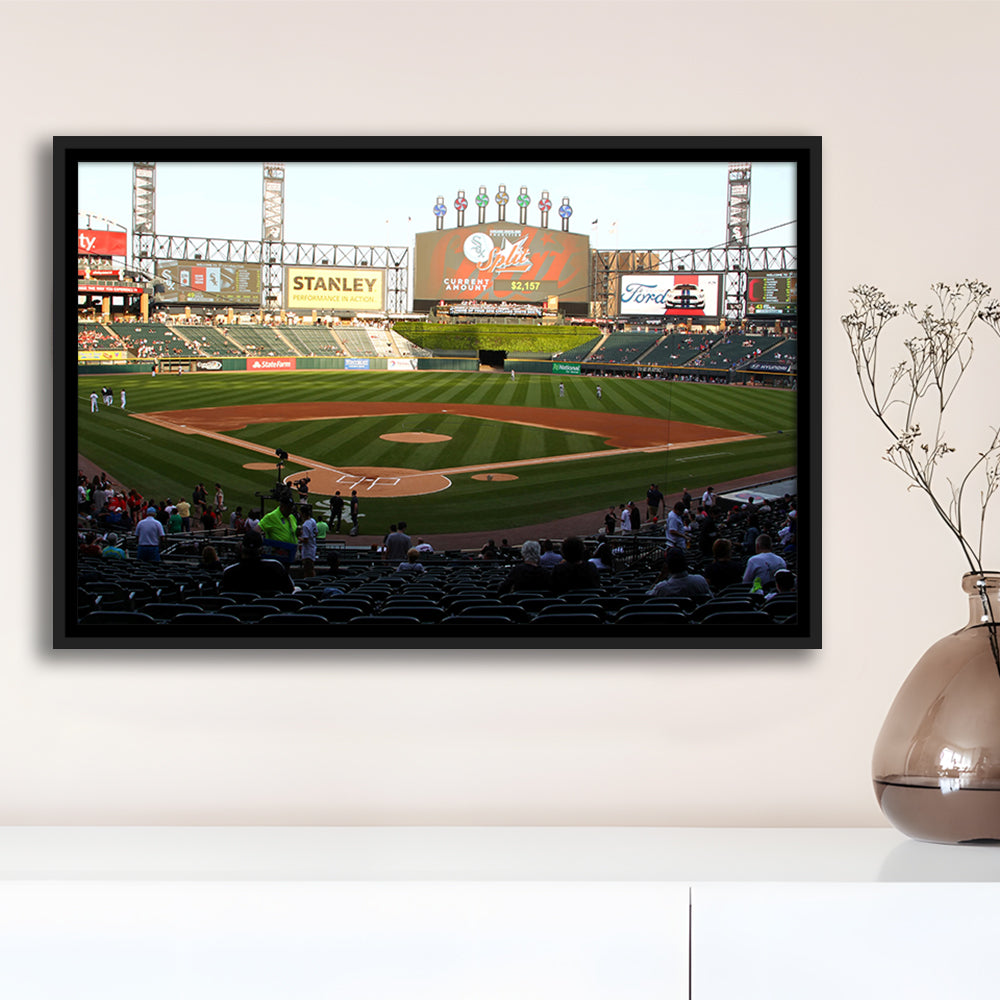 Guaranteed Rate Field in Chicago, Stadium Canvas, Sport Art, Framed Canvas Print Wall Art, Floating Frame