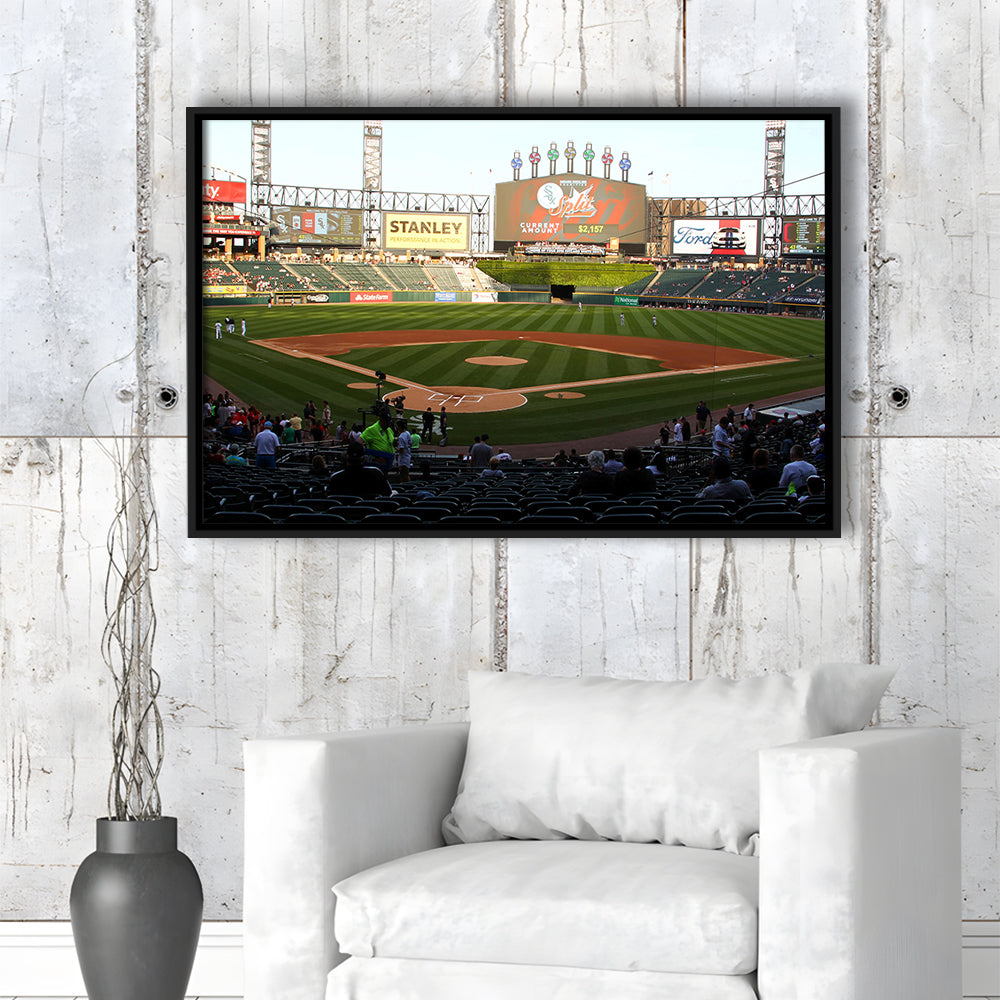 Guaranteed Rate Field in Chicago, Stadium Canvas, Sport Art, Framed Canvas Print Wall Art, Floating Frame