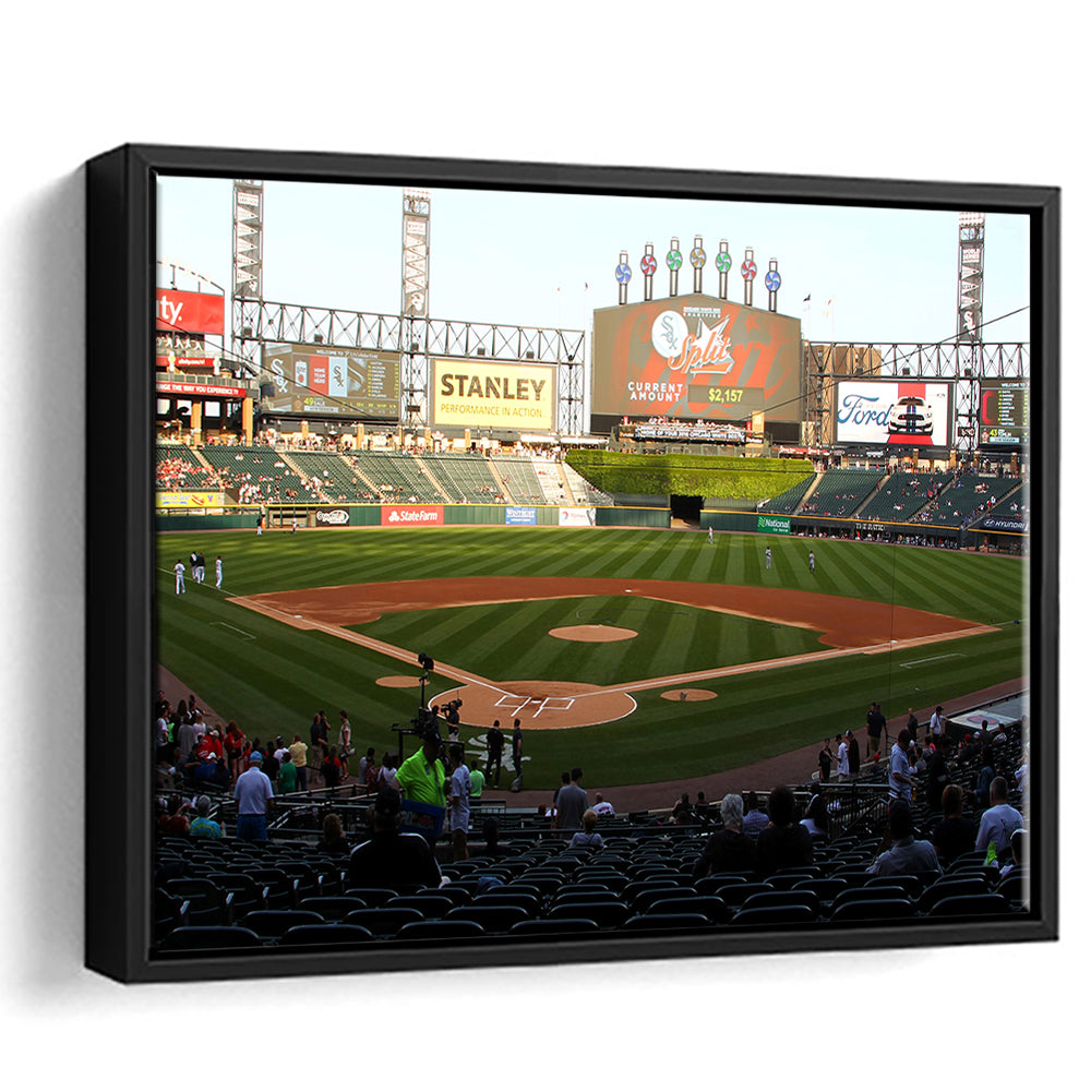 Guaranteed Rate Field in Chicago, Stadium Canvas, Sport Art, Framed Canvas Print Wall Art, Floating Frame