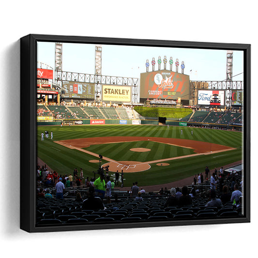 Guaranteed Rate Field in Chicago, Stadium Canvas, Sport Art, Framed Canvas Print Wall Art, Floating Frame