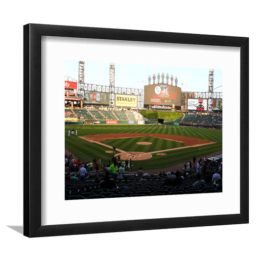 Guaranteed Rate Field in Chicago, Stadium Canvas, Sport Art, Gift for him, White Border Framed Art Print Wall Decor