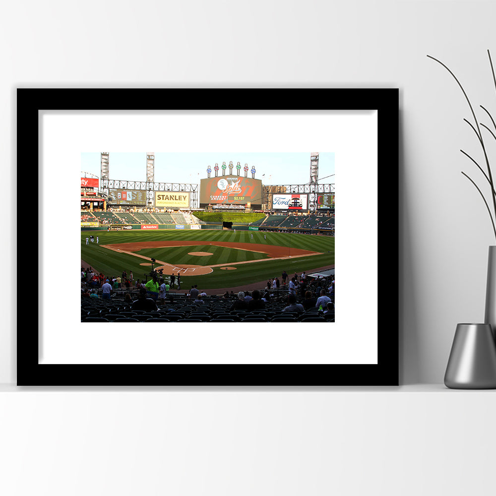 Guaranteed Rate Field in Chicago, Stadium Canvas, Sport Art, Gift for him, White Border Framed Art Print Wall Decor