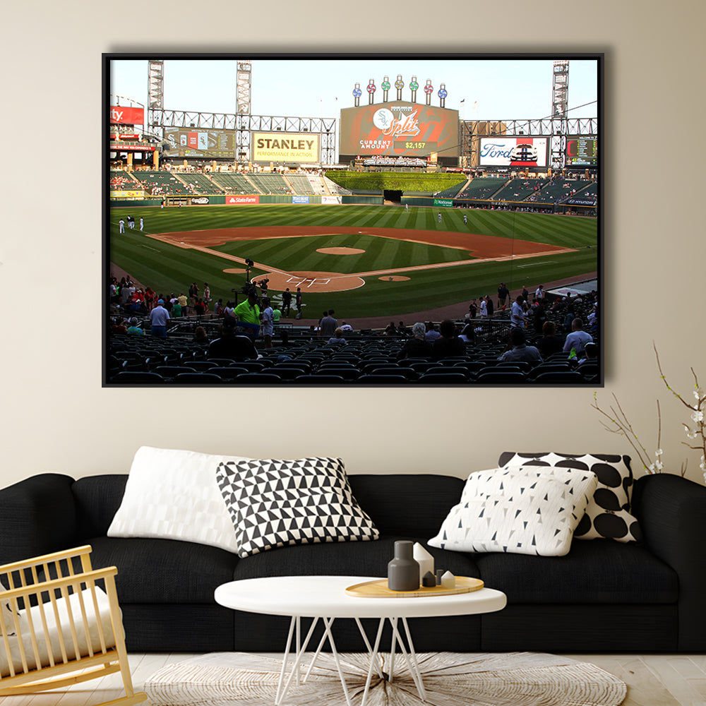 Guaranteed Rate Field in Chicago, Stadium Canvas, Sport Art, Framed Canvas Print Wall Art, Floating Frame