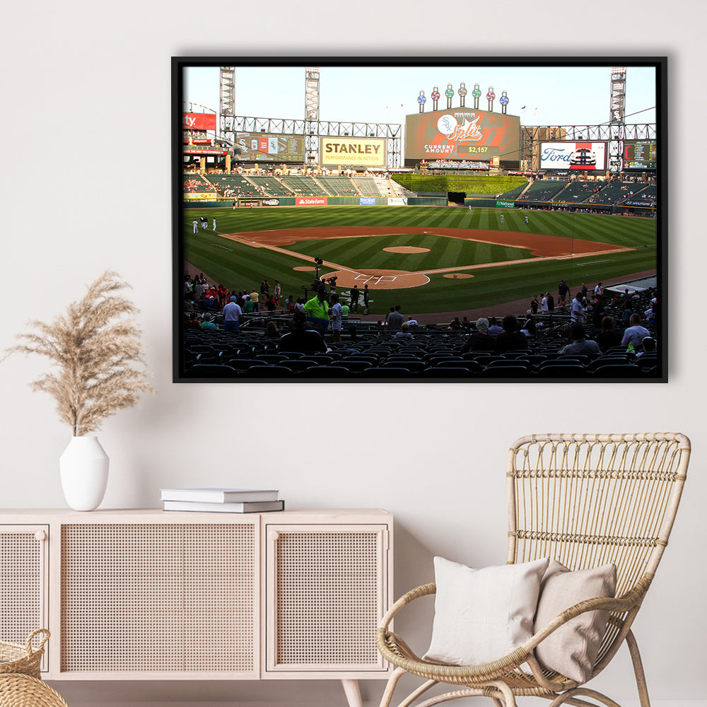 Guaranteed Rate Field in Chicago, Stadium Canvas, Sport Art, Framed Canvas Print Wall Art, Floating Frame