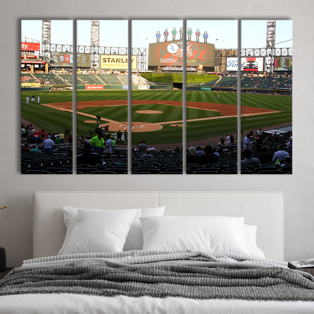 Guaranteed Rate Field in Chicago, Stadium Canvas, Sport Art, 5 Panel B, Extra Large Canvas, Canvas Print Wall Art