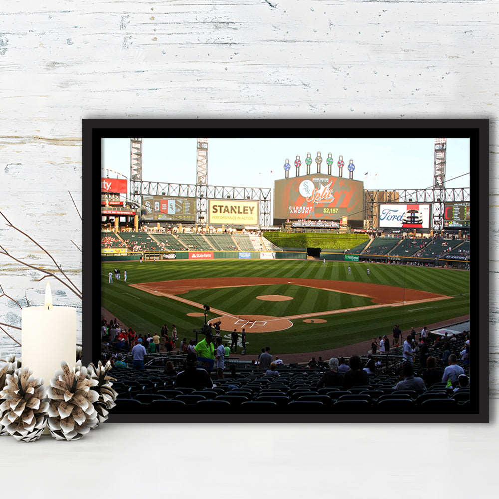 Guaranteed Rate Field in Chicago, Stadium Canvas, Sport Art, Framed Canvas Print Wall Art, Floating Frame