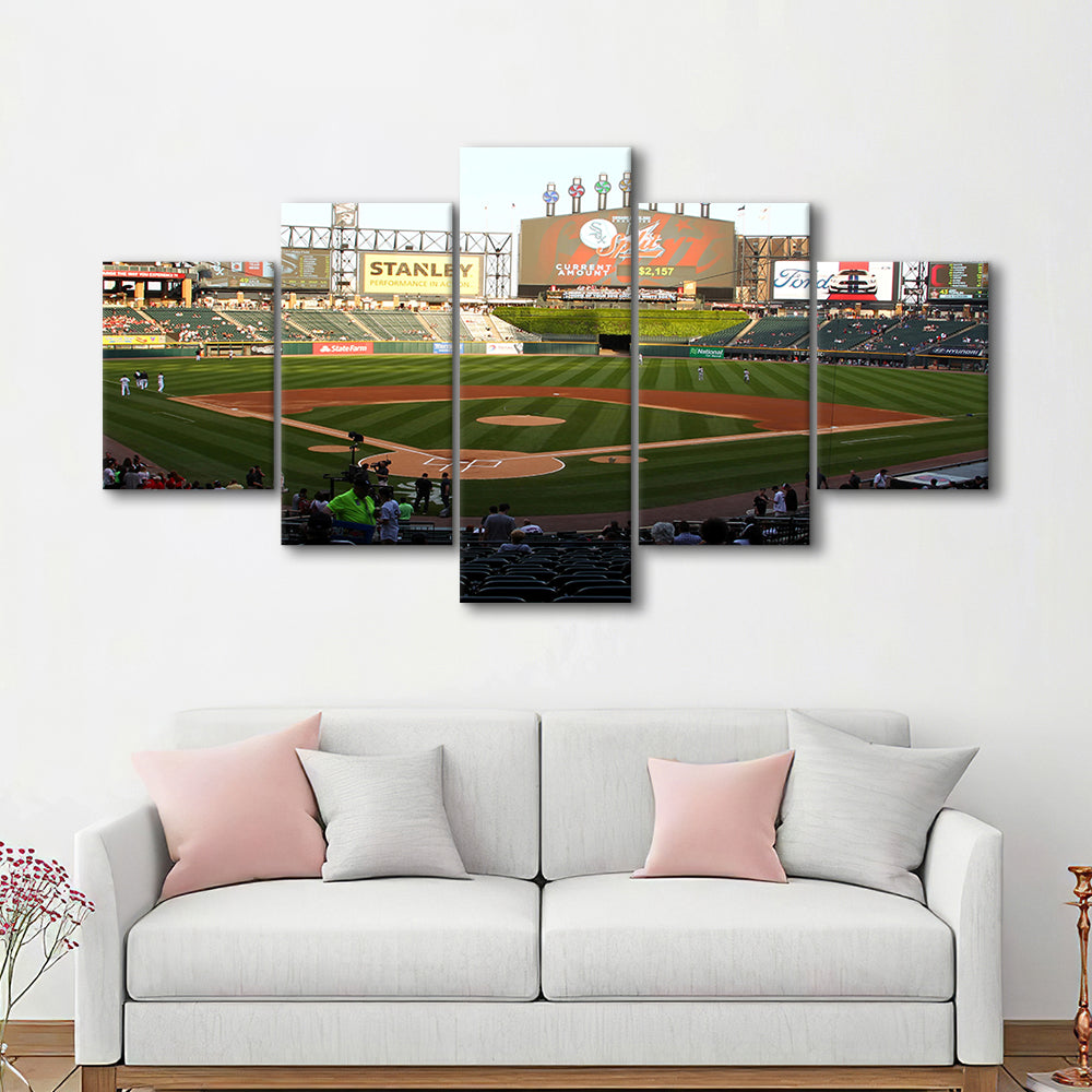 Guaranteed Rate Field in Chicago, Stadium Canvas, Sport Art, Gift for him, 5 Panel, Large Canvas, Canvas Print Wall Art