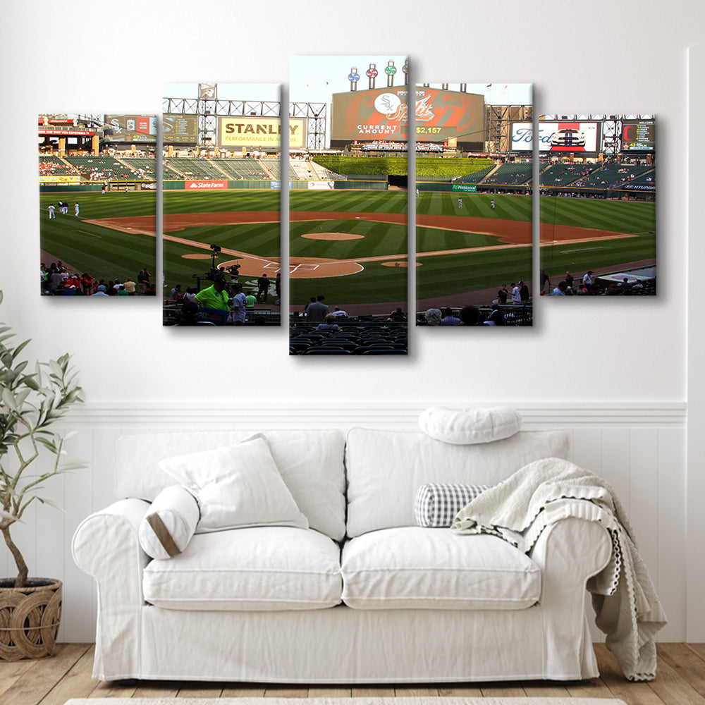 Guaranteed Rate Field in Chicago, Stadium Canvas, Sport Art, Gift for him, 5 Panel, Large Canvas, Canvas Print Wall Art