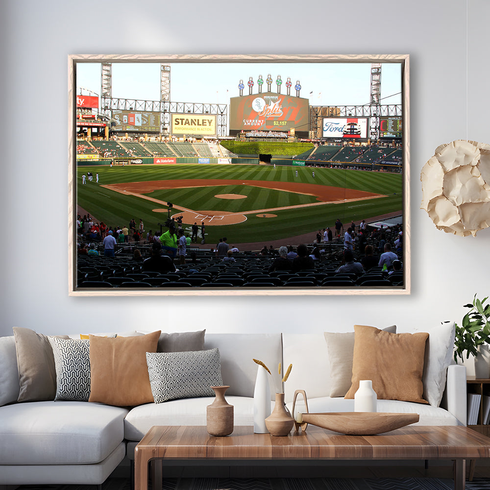 Guaranteed Rate Field in Chicago, Stadium Canvas, Sport Art, Framed Canvas Print Wall Art, Floating Frame